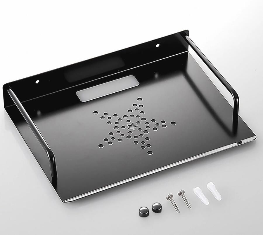 Aluminium Wandrek voor Router Repeater en Accessoires Klein Netvak 23 x 16 cm