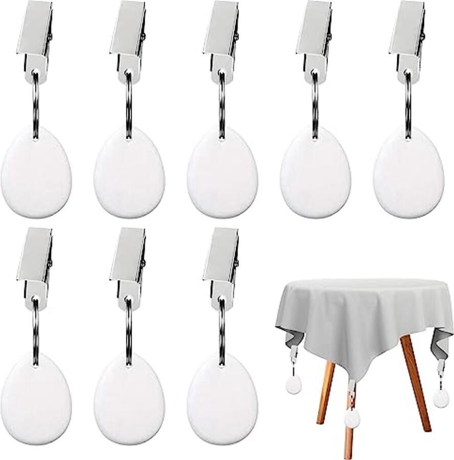 AMDZGLB tafelkleedgewicht 8 x tafelkleedhouders tafelkleedclips natuursteen weerbestendig voor buitentafelkleden buitengordijngewichten douchegordijngewichten