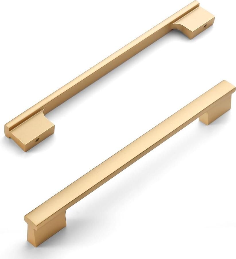 Amerdeco 10 stuks meubelgrepen goud 192 mm gatafstand laden handgrepen voor keukenkast kastgrepen ladegrepen deurgrepen voor keukenkasten kledingkast UK0048