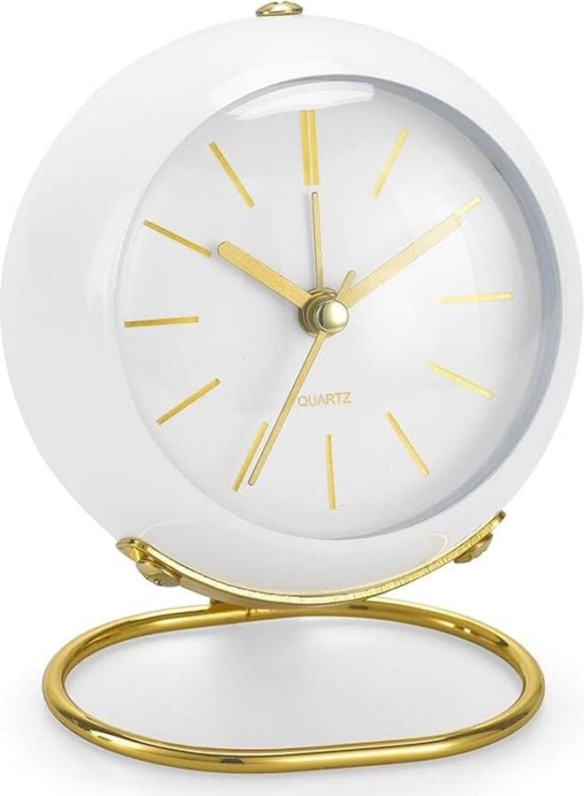 Analoge wekker met eenvoudig schattig design retro tafelklok met nachtlampje stil zonder tikken werkt op batterijen voor kinderen slaapkamer reizen keuken tafel