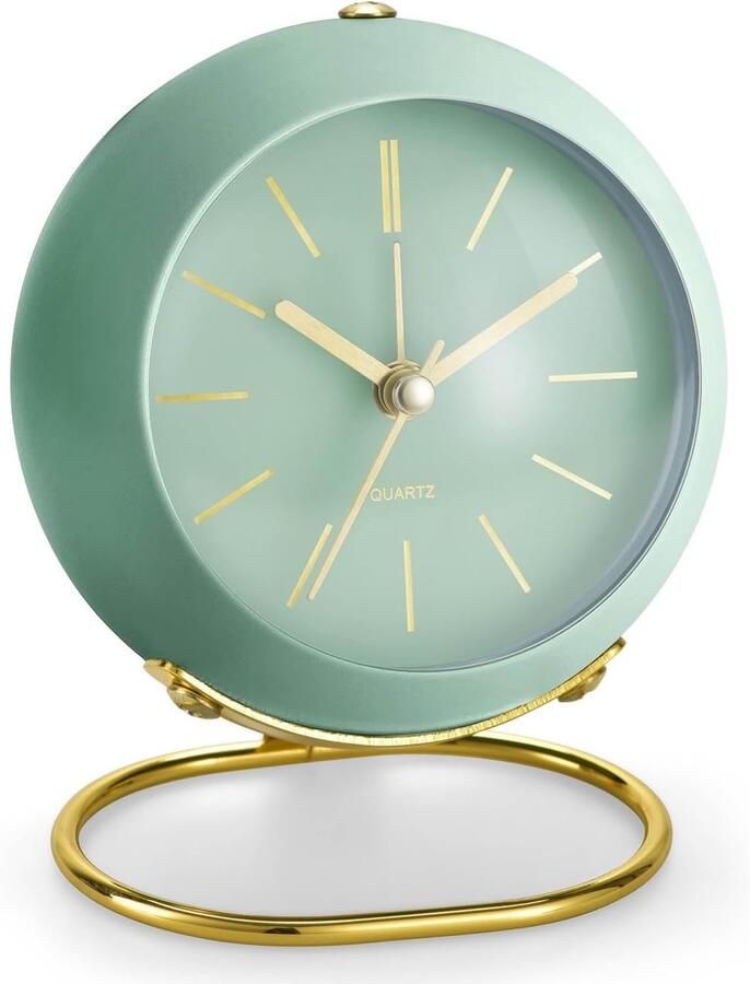 Analoge wekker met schattig eenvoudig design retro tafelklok met nachtlampje stil niet tikkend werkt op batterijen voor kinderen slaapkamer reizen keuken nachtkastje kamerdecoratie