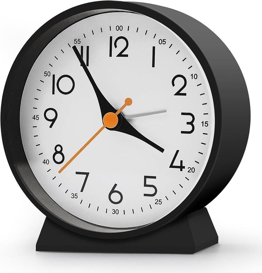Analoge wekker zonder tikken kleine retro tafelklok voor woonkamerdecoratie slaapkamer nachtkastje volwassenen senioren kinderen reiswekker werkt op batterijen