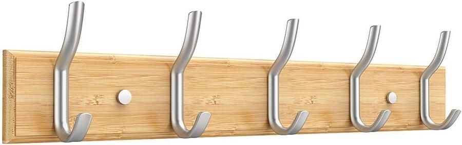 Anjuer kapstok met 5 haken stevige hoedenhouder van bamboe