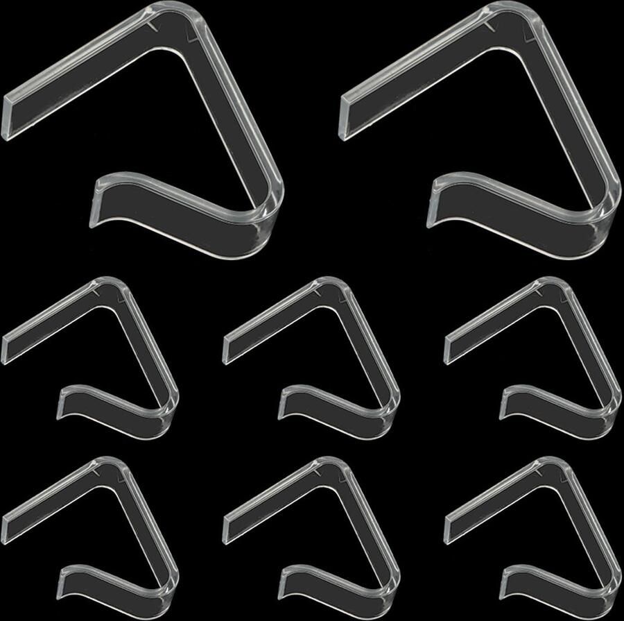 Ansodo 8 stuks tafelkleedklemmen doorzichtig plastic voor thuis bruiloft feest camping picknick