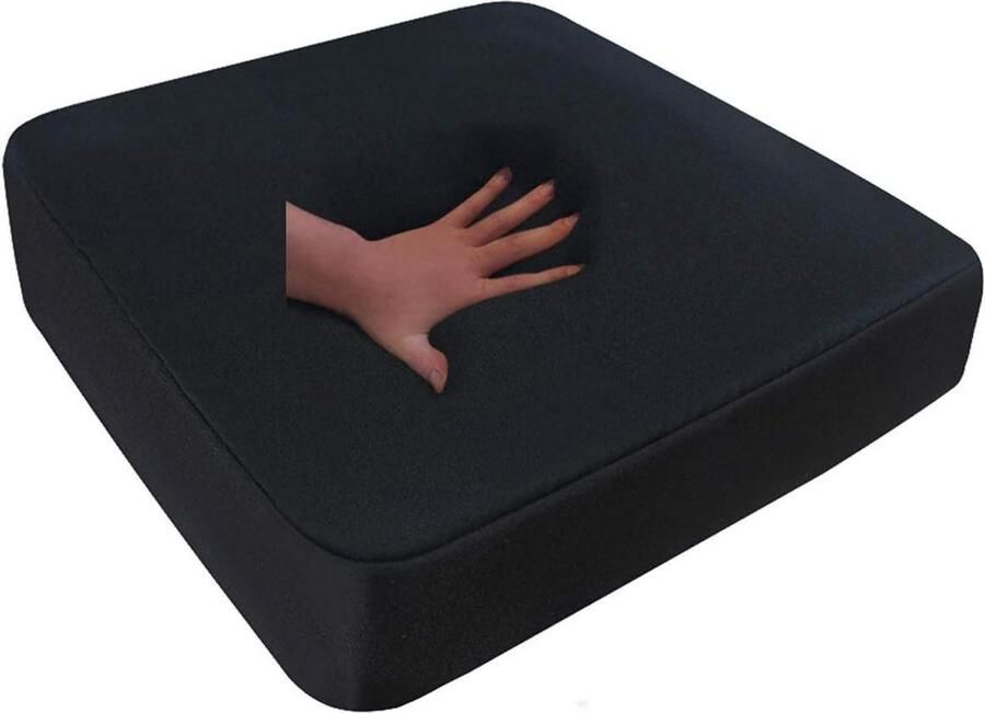 Anti-decubitus zitkussen 40 x 40 x 10 cm ZWART voor rolstoel stoel auto vrachtwagen bureaustoel managerstoel steunkussen rug + billen RG 65 (zacht)