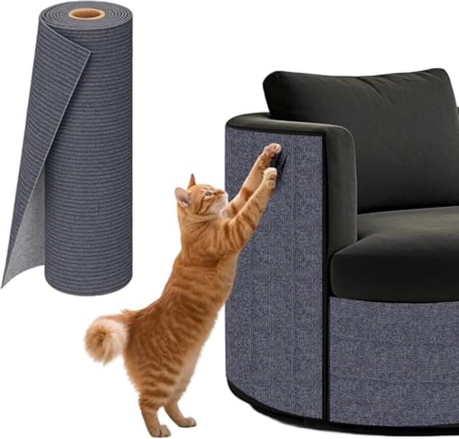 Anti-kat krasbeschermer Zelfklevende meubelbeschermer voor banken en tapijten DIY wandbeschermer 40 x 200 cm Diepgrijs