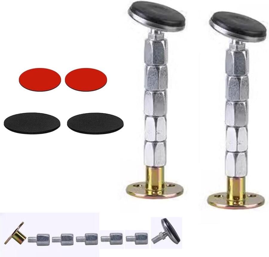 Allecto plus Set van 2 anti-shake gereedschap voor bedframe Verstelbare schroefdraad 36-150 mm lengte Hoofdeinde bed stabilisator Bedframe versteviging met schroefdraad Verbeterde stabiliteit
