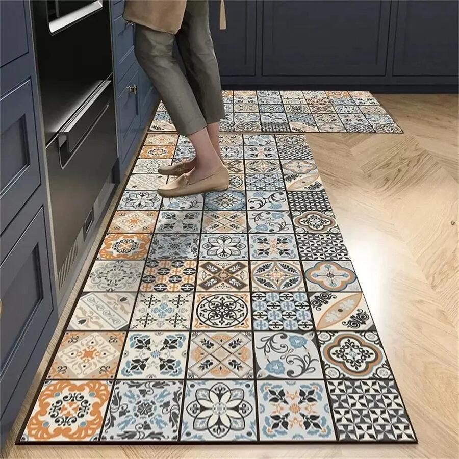 Carlovo Anti Slip Mat Antislipmatten Tapijt Antislip mat Keuken Tapijt Woonaccessoires Super Absorberende Vloermat Twee Stuks 40x60cm & 40x120cm Voor Keuken Badkamer Woonkamer Slaapkamer & Entree Waterdicht