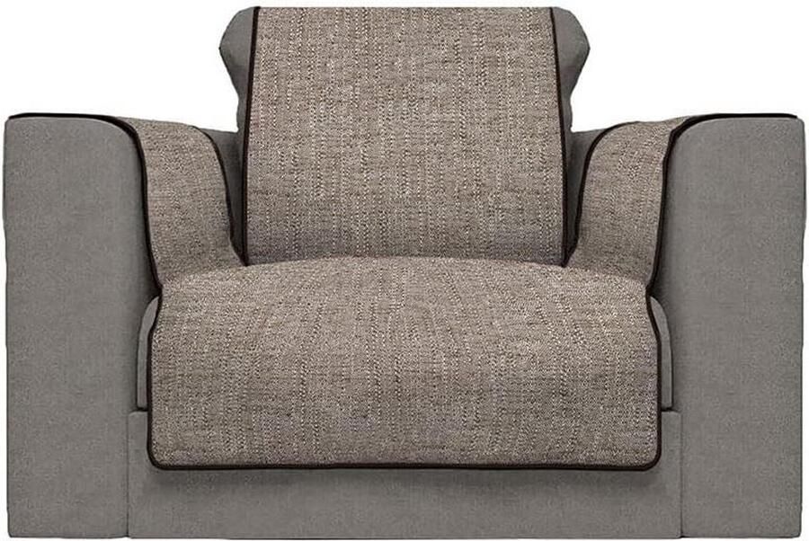 Waterdichte Bankhoes met Opbergvakken 3 Zitplaatsen (170 CM) Gequilte Gevoerde Antikras Crème Wit - Foto 3