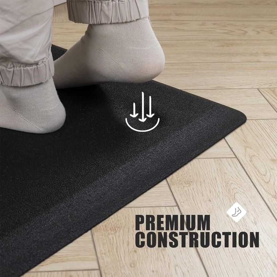 Anti-vermoeidheid keukenmat 20 mm dikke gewatteerde keuken staande matten vloermatten PVC waterdicht hardloper tapijt voor staand bureau keuken kantoor (balk 44 x 99 cm)