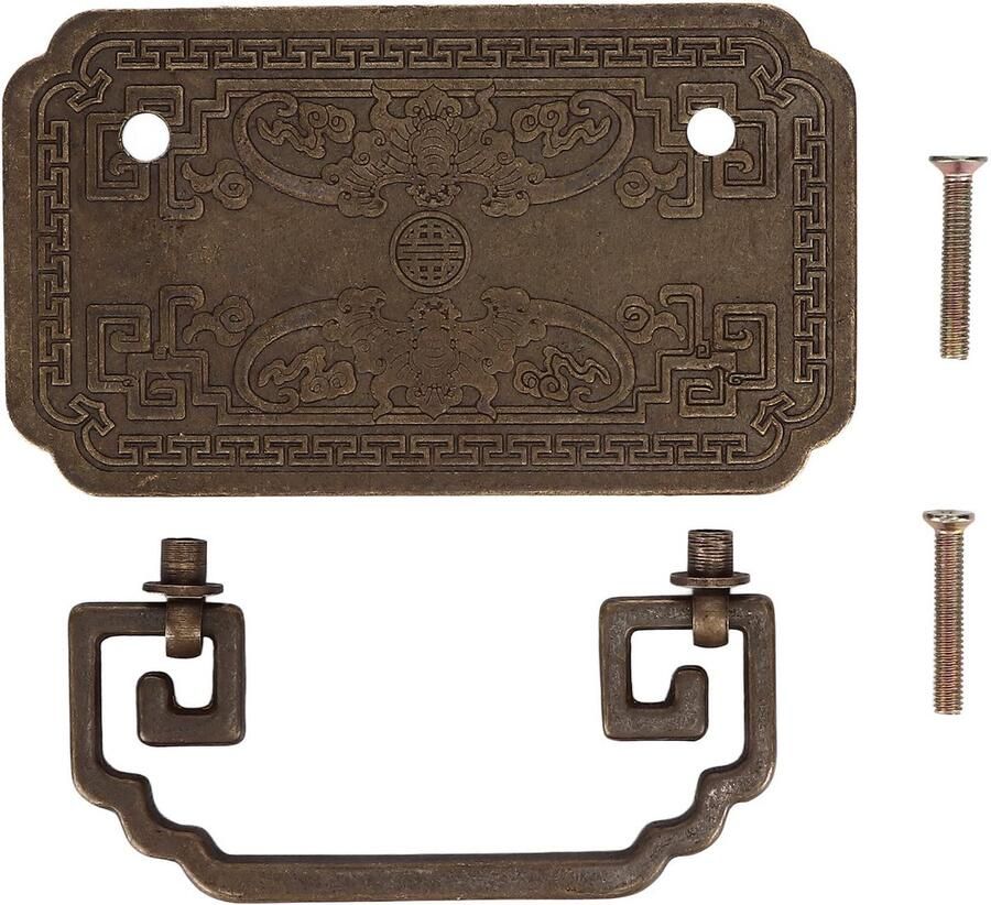 Antiek Brass Klap Handgreep Vierkante Bat Handgreep Retro Pure Koperen Meubelgreep