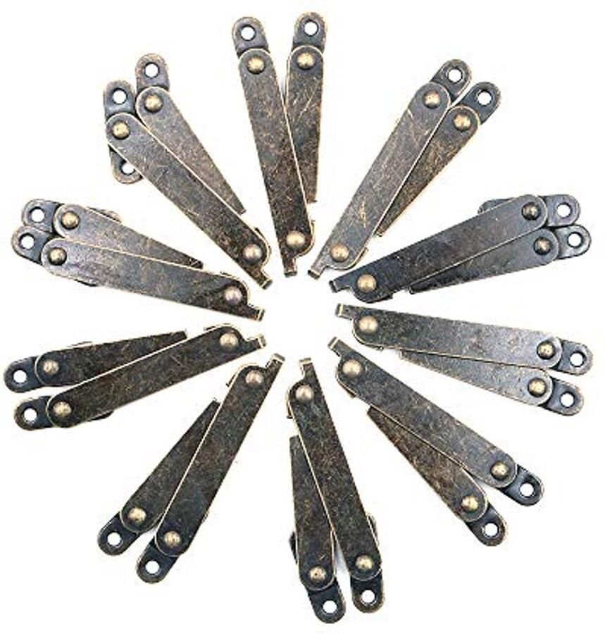 Antiek Bronzen Scharnieren voor Dozen en Meubels 10 Stuks