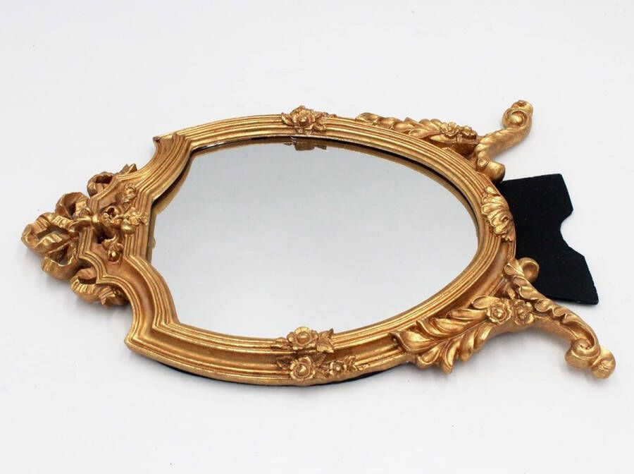 Antiek gouden hars frame decoratieve muur spiegel make-up spiegel tafelblad spiegels voor slaapkamer woonkamer dressoir decor 20 W x 13 L inch