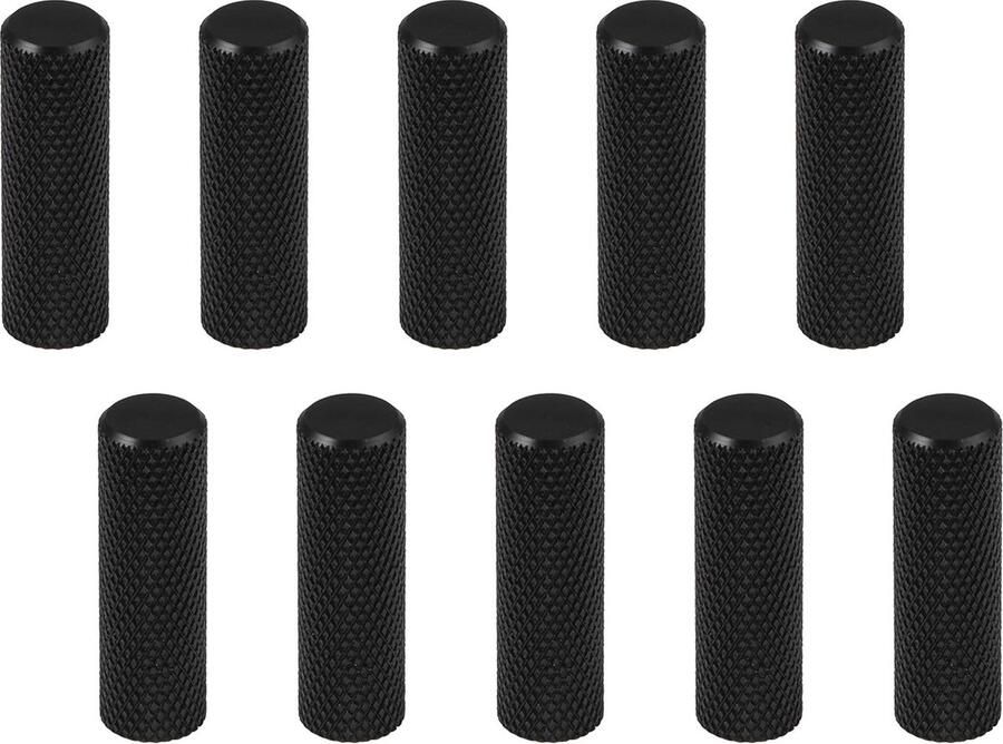 Antiek Zwarte Meubelgreep Mat Aluminium Vintage Kastknoppen voor Laden en Kastdeuren Design Deurknoppen Ø 10 mm Set van 10 Stuks
