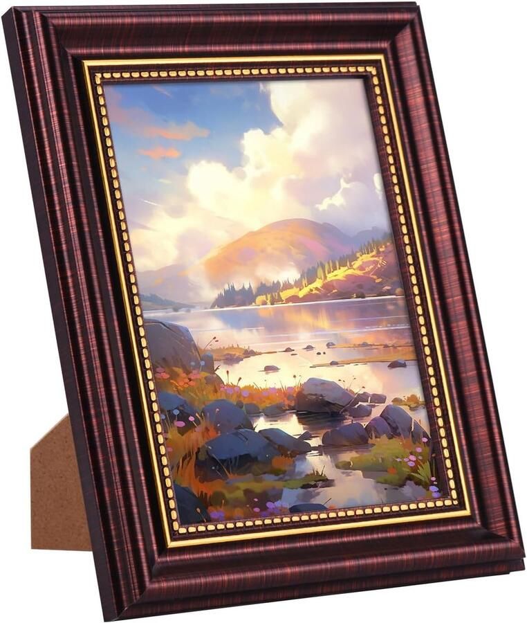 Antieke elastische fotolijsten vintage houten fotolijst 13 x 18 cm thuisbureaudecoratie wand- of tafelblad staande weergave geschenken voor bureau muur tafelblad