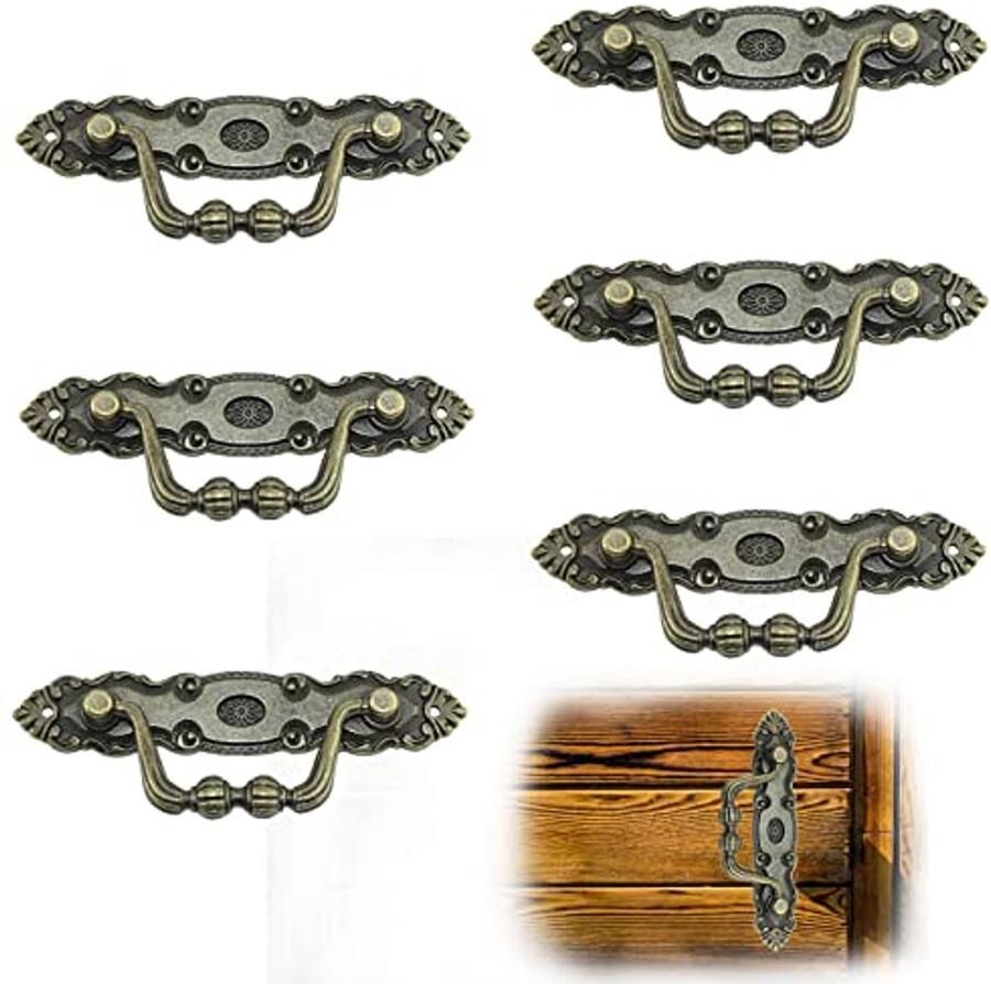 Antieke Kastgrepen Set van 6 Vintage Meubelgrepen voor Decoratie