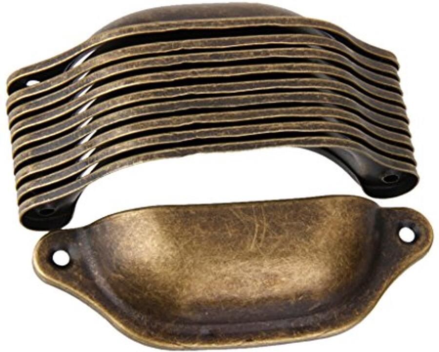 Antieke messing deurknoppen voor kast en lade 10 stuks