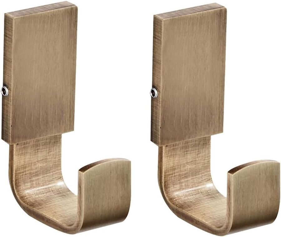 Antieke Messing Kapstok Haken Wandmontage 2 Stuks Geborsteld Brons