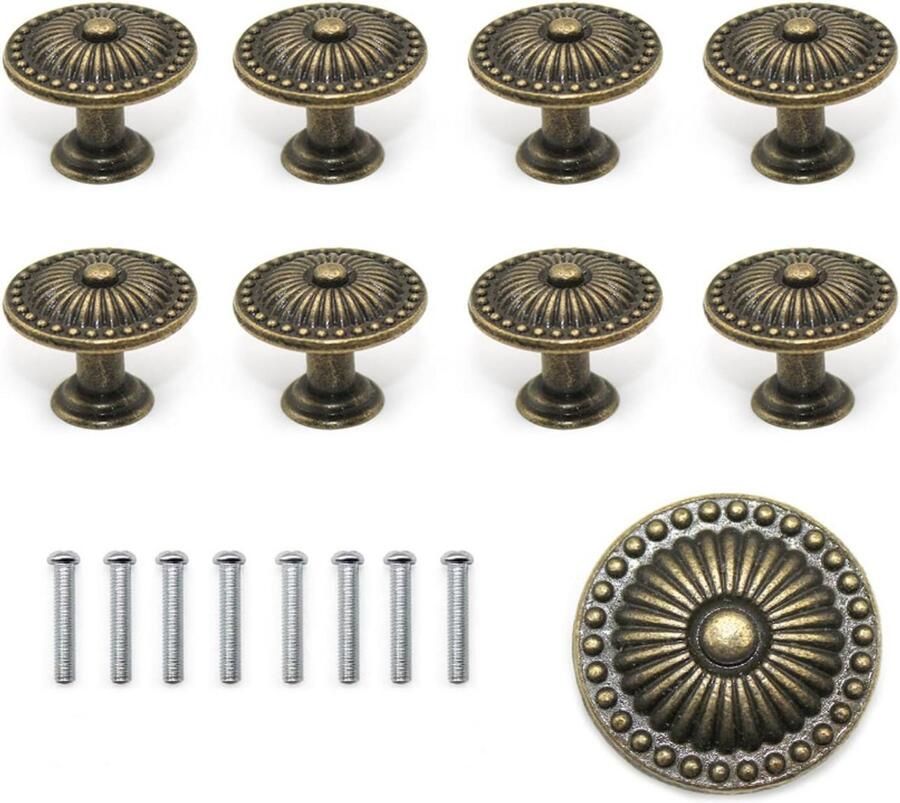 Antieke meubelgrepen 8 stuks meubelknoppen 30x20 mm kastknoppen met schroeven voor laden keuken badkamer kledingkast commode
