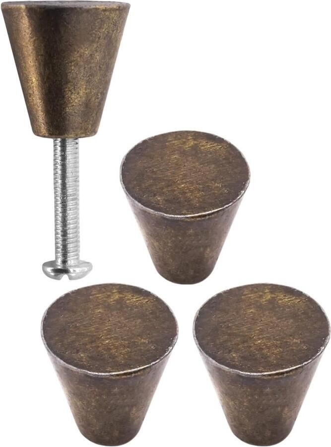 Antieke meubelgrepen vintage brons 4 stuks 20 x 19 mm