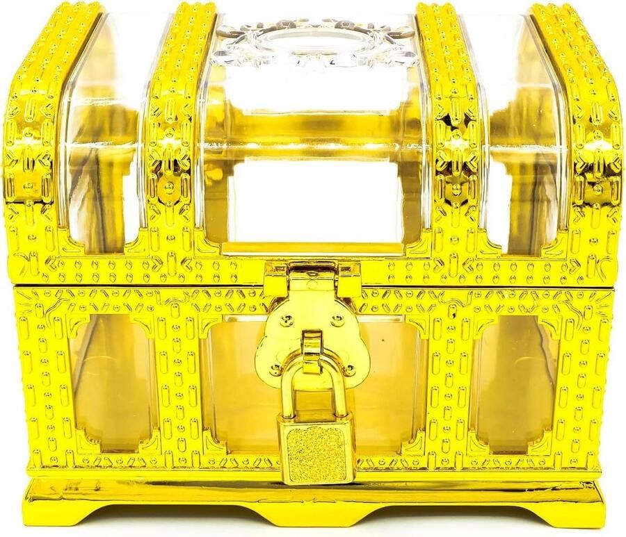 Antieke Piratenschatkist met Sleutel en Slot Opslag of Decoratie in Schattenjachtthema