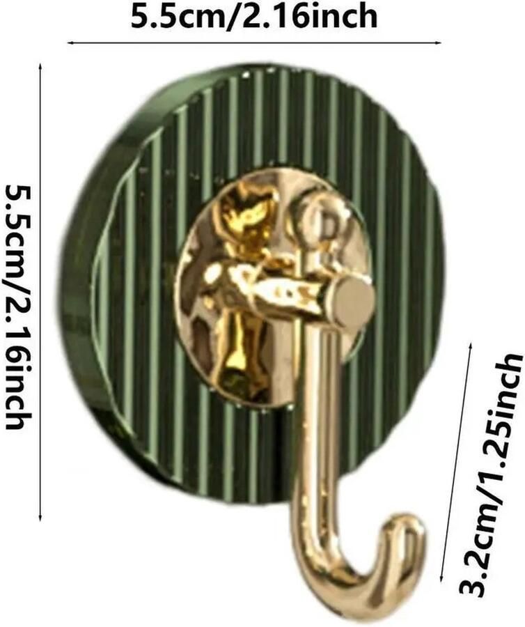 Antieke Wandhaken Set van 4 Vintage Kapstokhaken Haak Wandhaken Zelfklevend Muurhangers Ophanghaken Jashaken Groen Goud