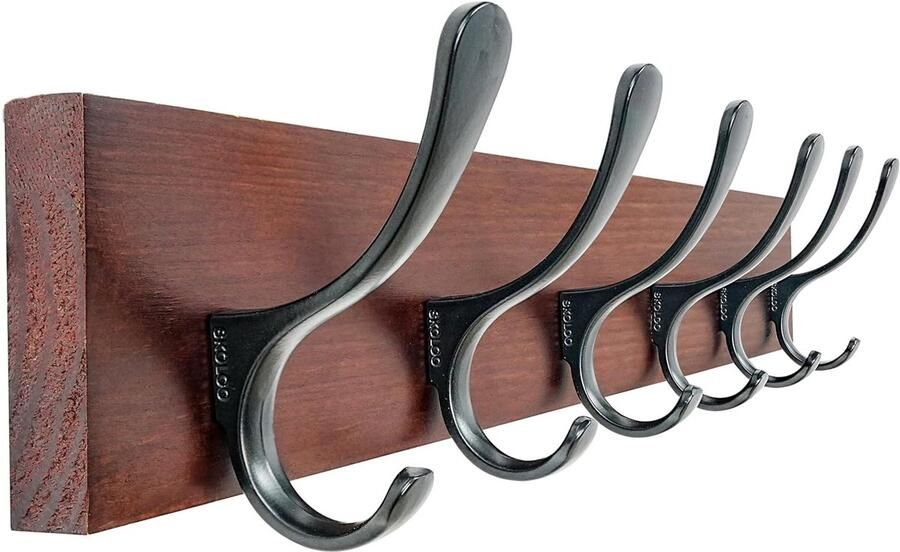 Antieke Wandkapstok Vintage Stijl 1 stuk Houtbruin Massief Grenenhout