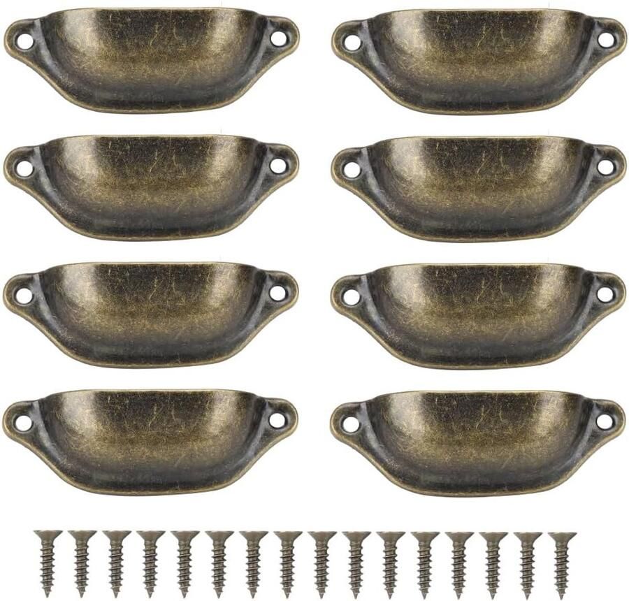 Antieke Zwarte Keukenkast Deur Kast Lade Pull Handvat Shell Vorm Knop Set voor Meubels Kledingkast Kast (bronzen)