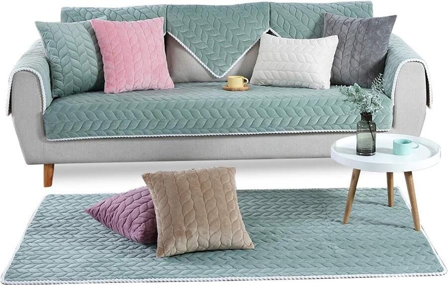 Antislip Bankbescherming voor Huisdieren Krasbescherming voor Bank en Hoekbank 90 x 90 cm Groen