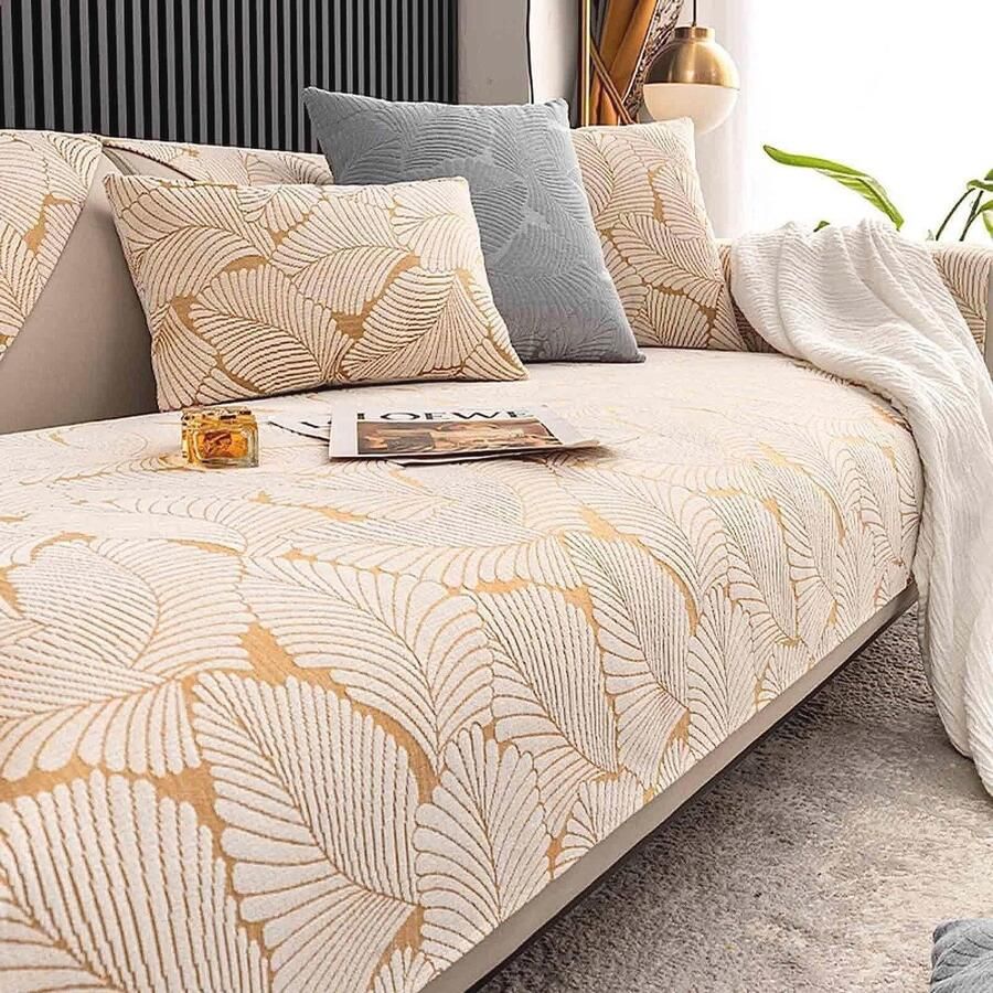 Antislip Bankhoes voor Hoekbank en 3-4-zits Banken Bescherming tegen Dierenharen en Krasbescherming E-110 x 240 cm