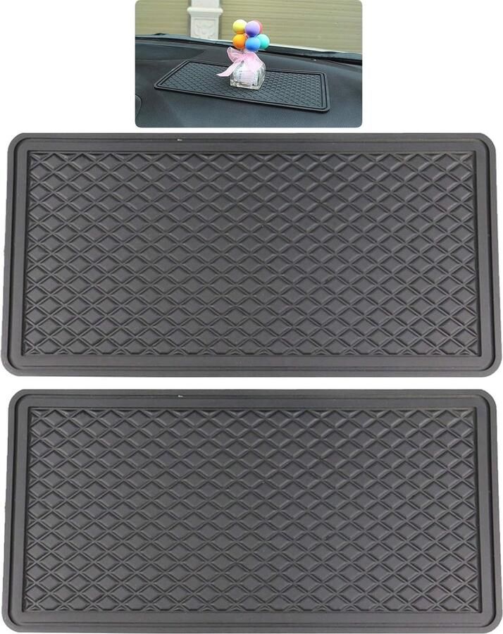 Antislip Dashboardmat voor Auto Set van 2 Geschikt voor Mobiele Telefoons en Sleutels