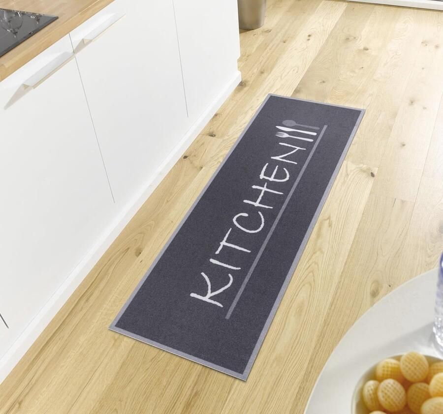 Antislip Keukenloper met Keukenmotief Onderhoudsvriendelijk Vloerkleed voor Hal Entree en Eetkamer 50 x 150 cm