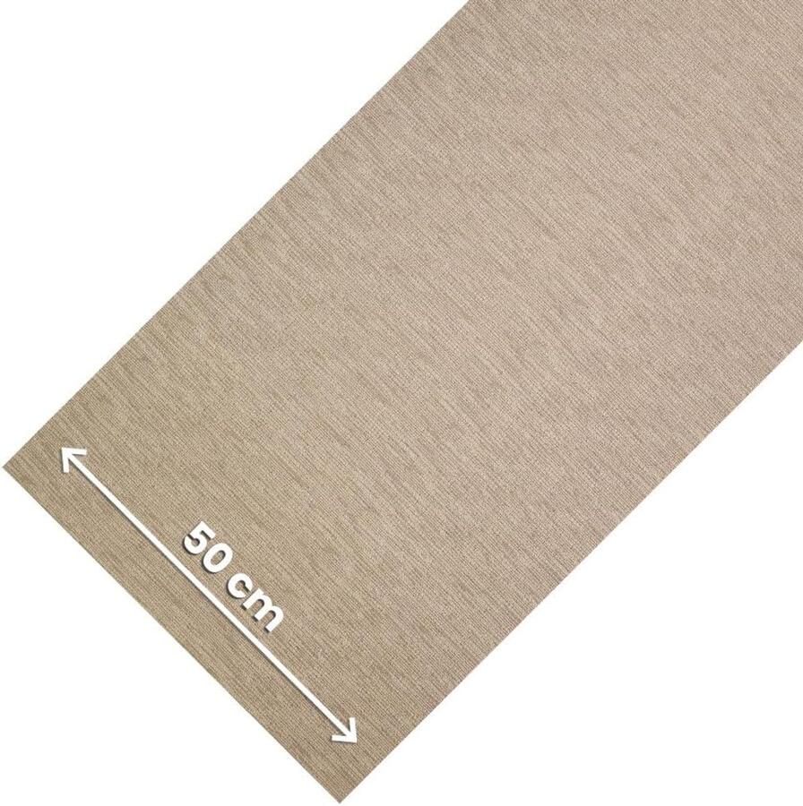 Antislip Keukenloper met Rotan-effect Wasbaar en Op Maat te Snijden (Beige 50 x 240 cm)