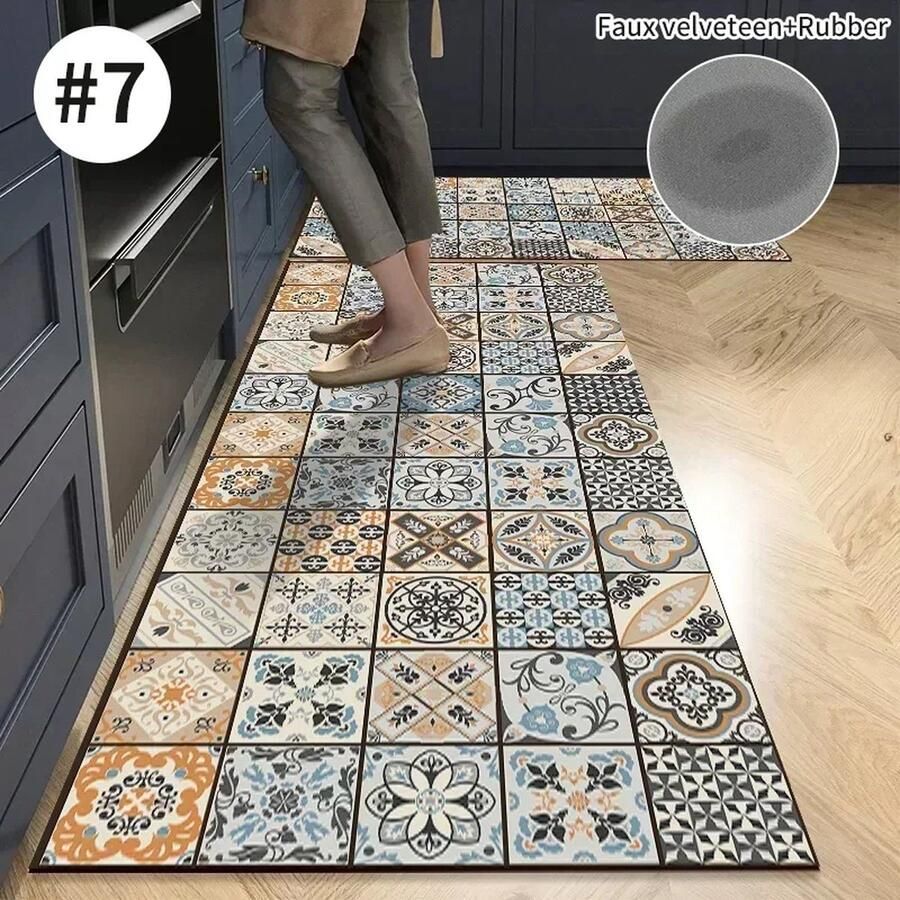 Antislip Keukenmat van Diatomiet – Super Absorberende Vloermat (40x120 cm) voor Keuken Woonkamer Entree en Deurmat – Lange Vloerkleed Waterdichte Vloermat Moderne en Duurzame Vloerbedekking