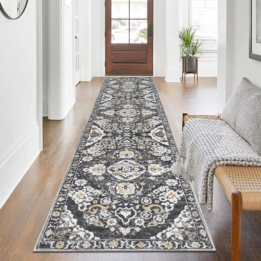 Antislip Loper 60 x 240 cm Vloerkleed voor Hal Keuken Woonkamer en Badkamer Wasbaar en Vlekbestendig