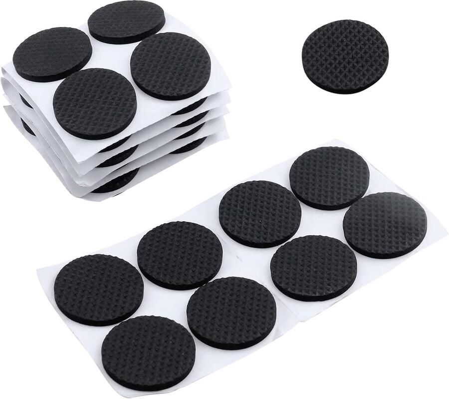 Antislip Meubelpads 24 Stuks Zelfklevende Rubberen Pads Voor Bescherming Van Vloeren en Meubels Rond Zelfklevende Stoelpoot Beschermers Voor Stoel Bank Tafel Elektrische Apparatuur Zwart