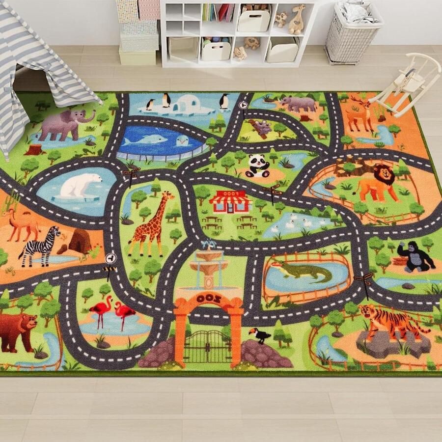 Antislip Speeltapijt Straat Zoo Jongen Speelkleed voor Kinderen