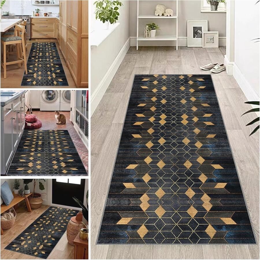 Antislip Vloerkleed Loper 50 x 150 cm Machinewasbaar Vloermat voor Gang en Keuken