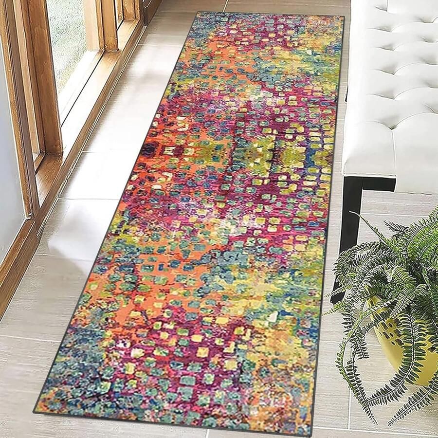 Antislip vloerkleed voor gang en keuken 50 x 150 cm moderne tapijtloper