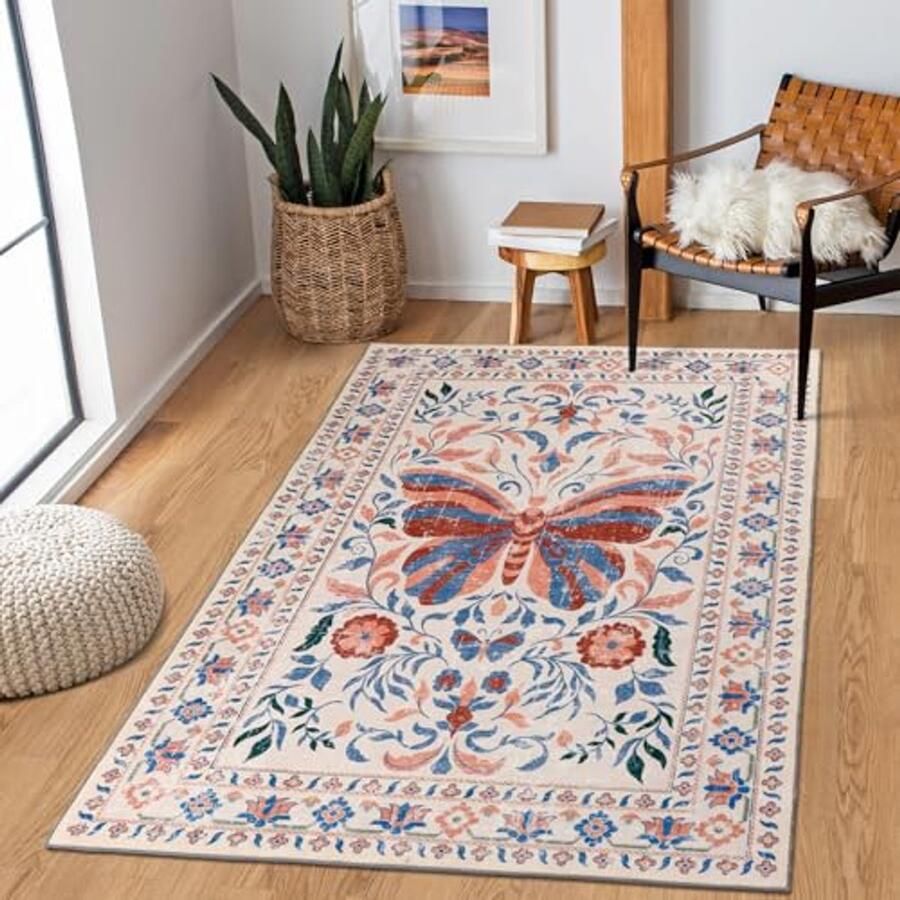 Antislip Wasbare Vloerkleed 120x180cm Zacht Laagpolig Tapijt voor Woonkamer Slaapkamer en Keuken