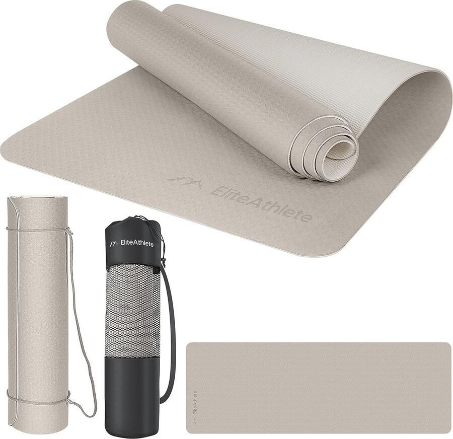 Antislip Yogamat Fitnessmat voor Pilates Gymnastiek en Aerobics 183 cm x 61 cm x 0 6 cm Gevoerd en Inclusief Draagtas