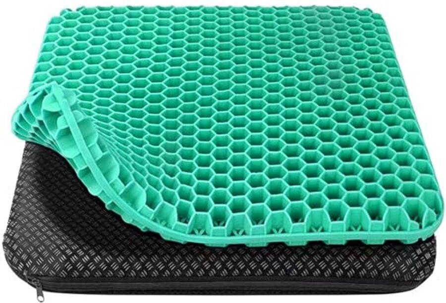 Antislip Zitkussen voor Bureaustoelen en Gaming Wasbare Hoes Zacht en Comfortabel (Groen 43 * 39 * 4cm)