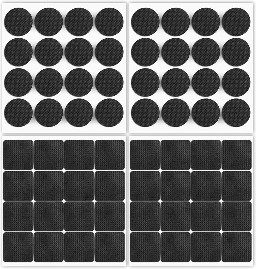 VD WEIDE ENTERPRISE Antislippads 64 stuks Glijremmer Meubels 5mm Viltglijders Zelfklevend Antislipmat Meubelstopper Antislip Pads Meubelpoten Stoelpoten Hardhouten Vloeren