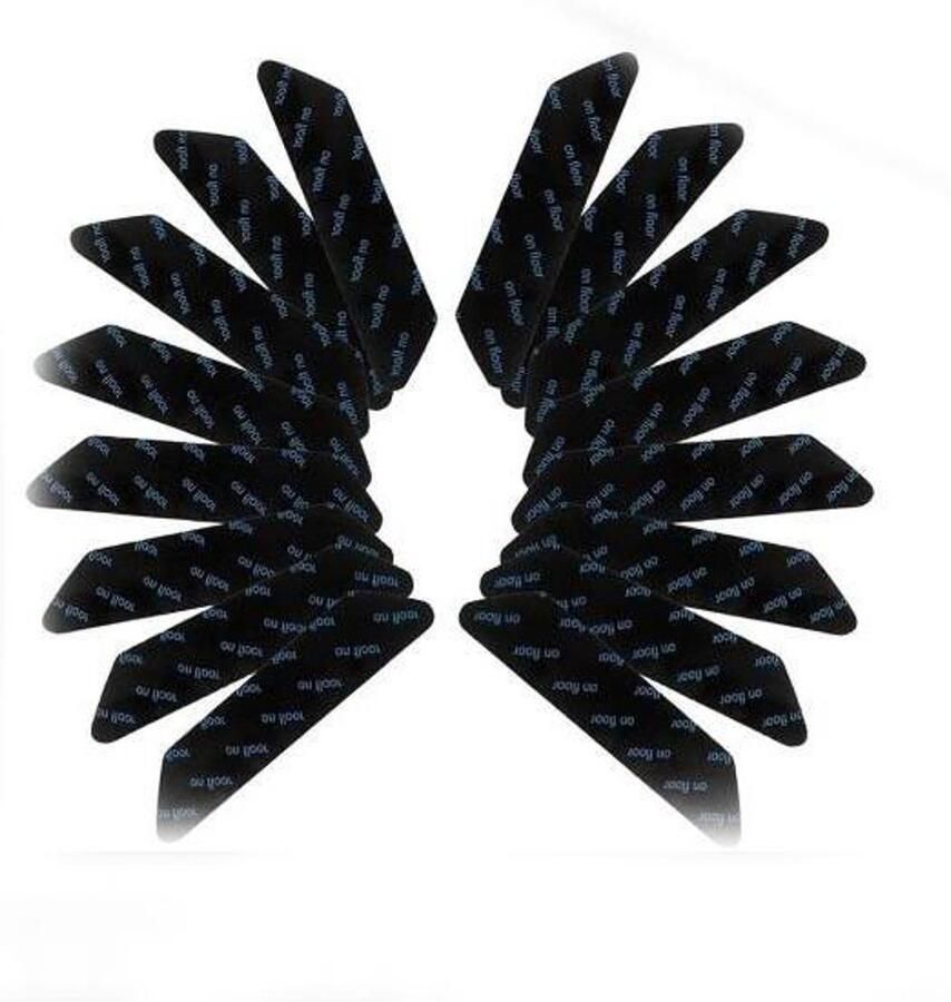 Antislipstickers voor tapijt 16 Stuks Antislipstickers voor tapijtmatten Anti-slip Herbruikbare dubbelzijdige tapijt antislipstickers Wasbaar Geschikt voor tegels parketvloeren karpetten kussens 180 x 30 mm Zwart