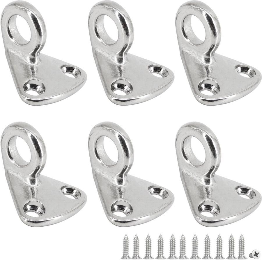 Antiturbine kapstokhaken voor jachten of campers corrosiebestendig roestvrij staal 316 6-pack lushaken