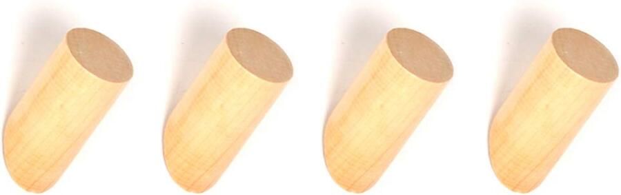 ANZOME Houten Haken 4-Pack Houten Kapstokhaken Houten Haken voor het Ophangen van Jassen Hoeden Sjaals Kleding en Koptelefoons in de Slaapkamer Woonkamer Hal (Hout)