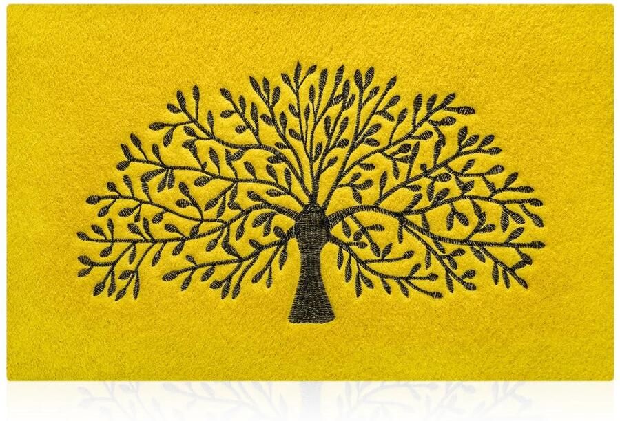 AOAOPQ Tree of Life Buitenkleed met Rubberen Rug Antislip Binnenkleed van Piepschuim Naturel Geel