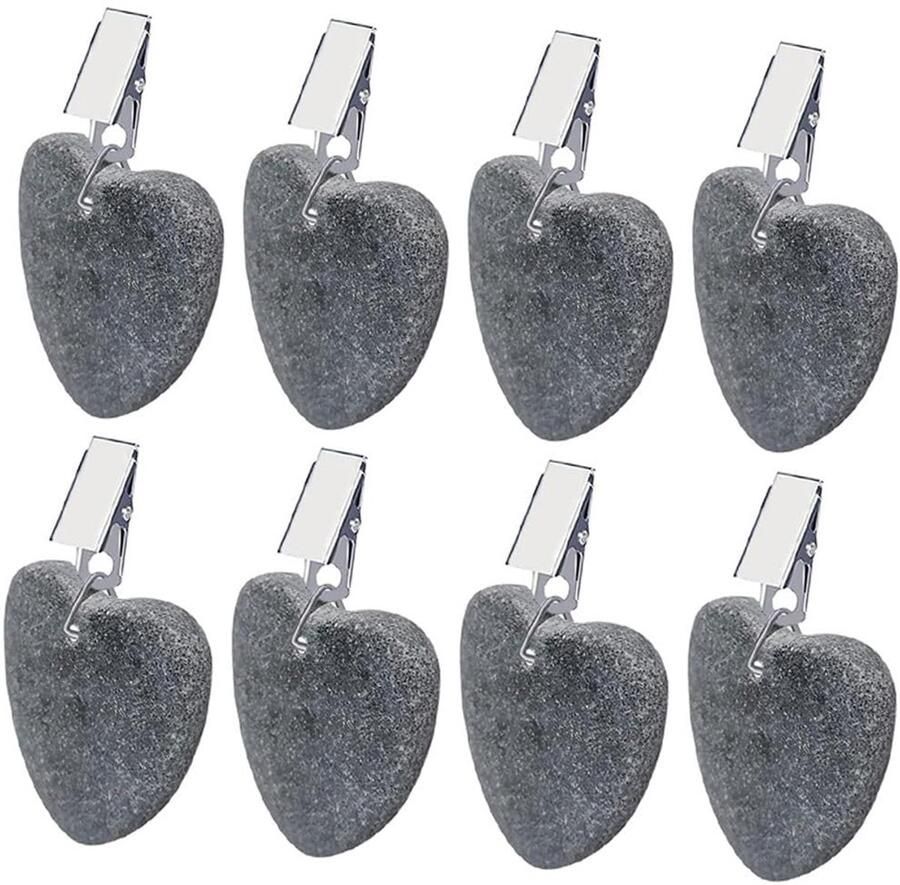 Aongray 8-pack tafelkleedgewichten tafelkleedklemmen met clips tafelkleedgewichten voor buiten voor familiefeesten kamperen bruiloften tuinpicknicks (elk ca. 58 g)