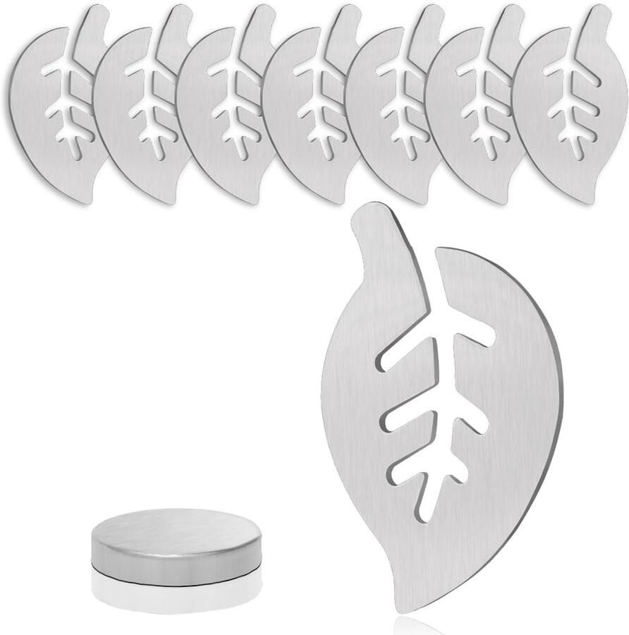 Aongray 8 stuks tafelkleedgewichten bladpatroon voor gebruik buitenshuis Magnetische tafelkleedgewichten van roestvrij staal Tafelkleedhouder Extra zware tafelkleedclip Gewicht tafelkleden