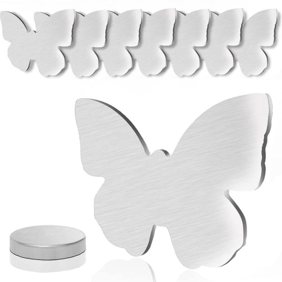 Aongray Set van 8 tafelkleedgewichten roestvrij staal magneet vlinder tafelkleedklemmen ca. 55g extra zwaar voor gordijnen buiten